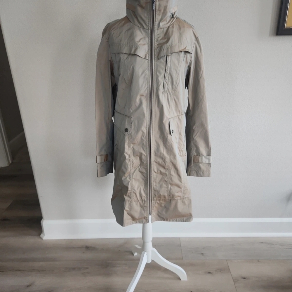 Cole Haan Beige Hooded Long Coat